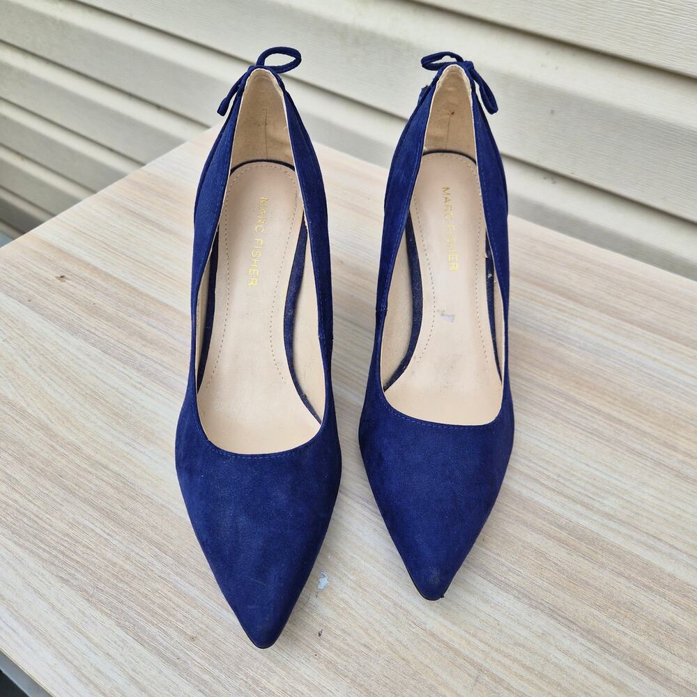 Marc Fisher Zala Royal Blue Suede Pointed Toe Pump - Size 6.5